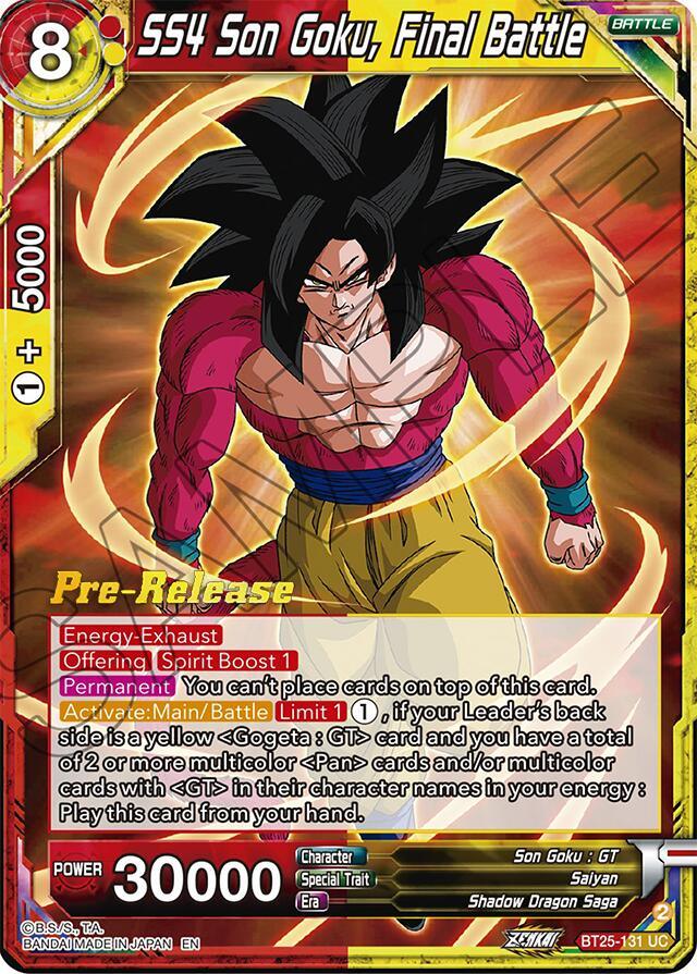 SS4 Son Goku, Final Battle (BT25-131) [Legend of the Dragon Balls Prerelease Promos] (ONLINE ORDER ONLY)