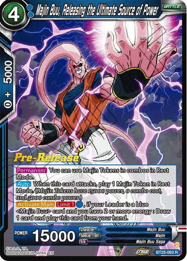 Majin Buu, Releasing the Ultimate Source of Power (BT25-063) [Legend of the Dragon Balls Prerelease Promos] (ONLINE ORDER ONLY)