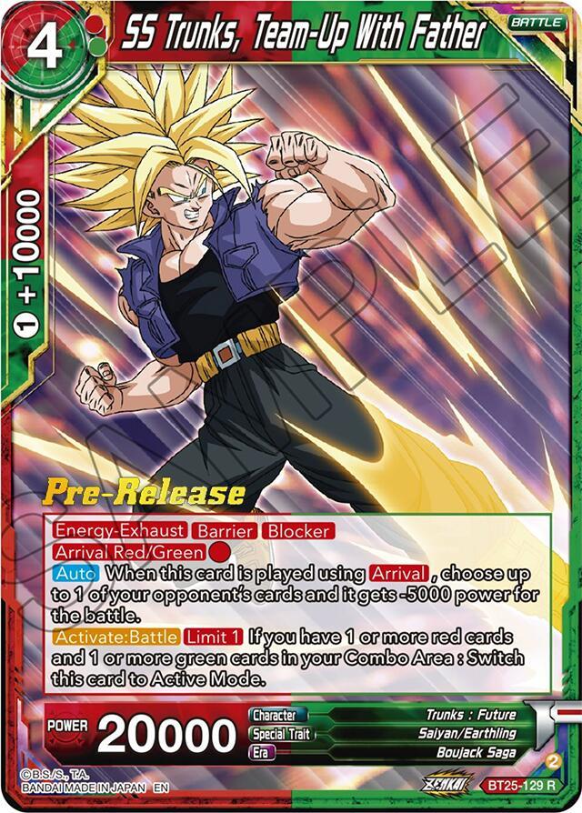 SS Trunks, Team-Up With Father (BT25-129) [Legend of the Dragon Balls Prerelease Promos] (ONLINE ORDER ONLY)