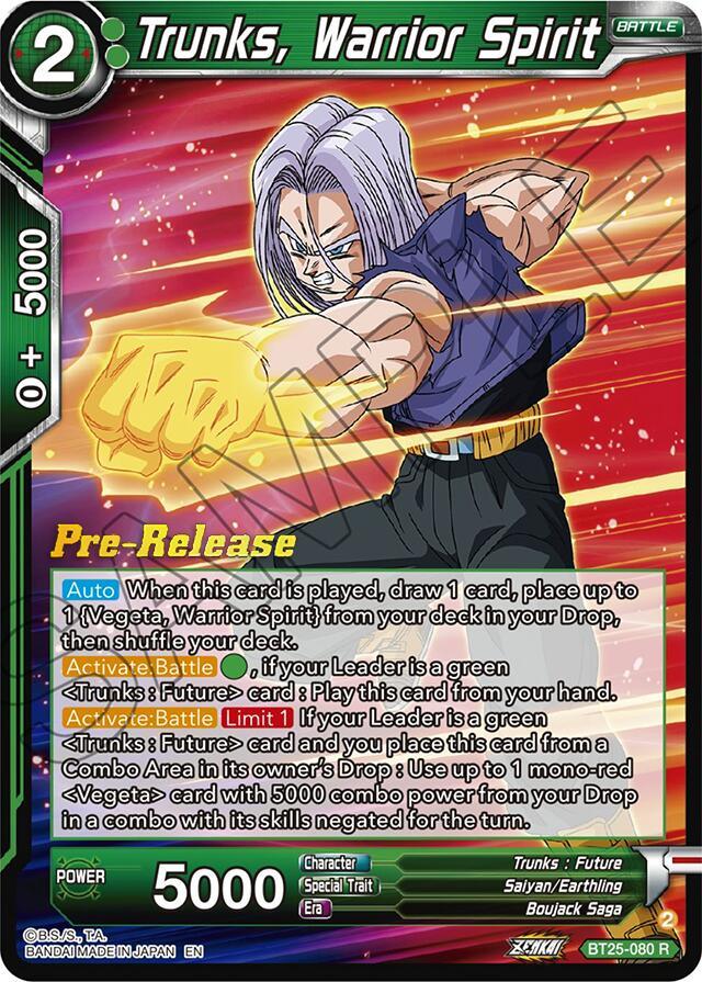 Trunks, Warrior Spirit (BT25-080) [Legend of the Dragon Balls Prerelease Promos] (ONLINE ORDER ONLY)