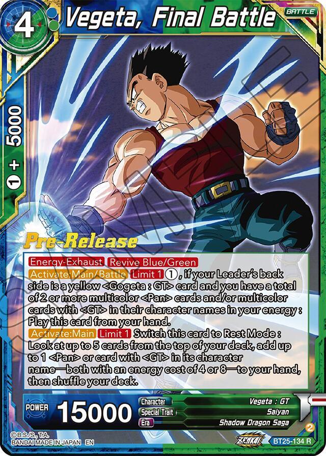 Vegeta, Final Battle (BT25-134) [Legend of the Dragon Balls Prerelease Promos] (ONLINE ORDER ONLY)