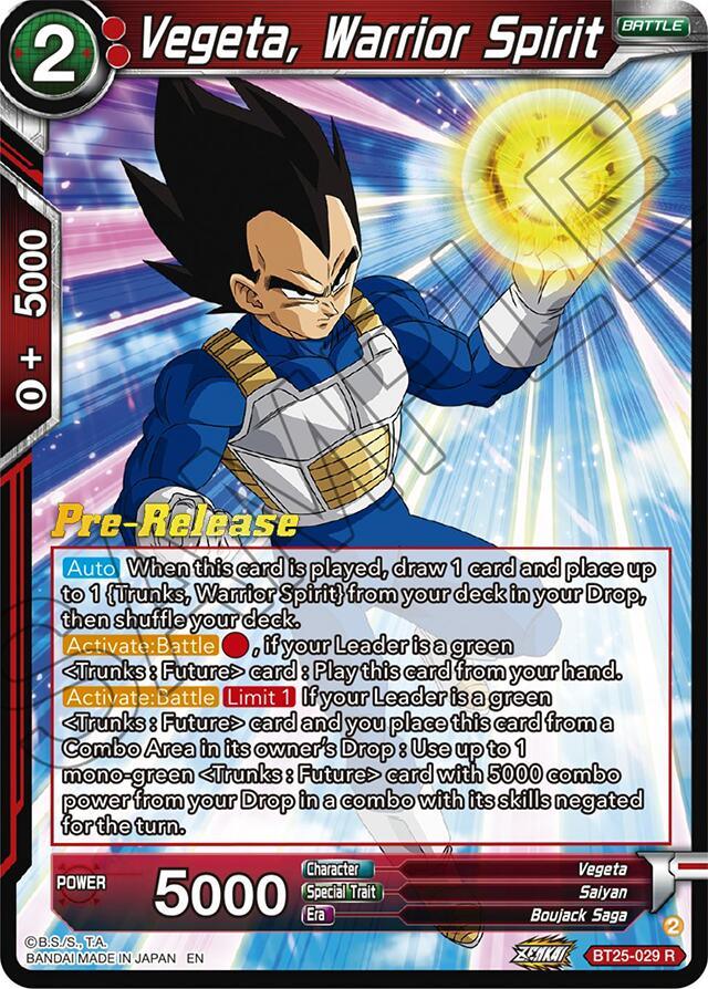 Vegeta, Warrior Spirit (BT25-029) [Legend of the Dragon Balls Prerelease Promos] (ONLINE ORDER ONLY)