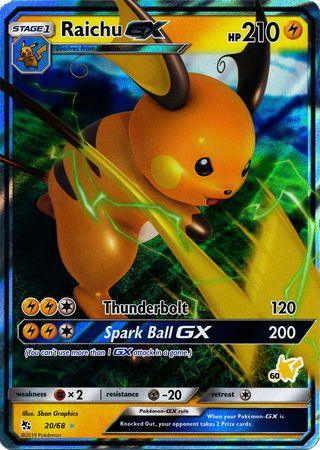 Raichu GX (20/68) (Pikachu Stamp #60) [Battle Academy 2020] (Online Only)