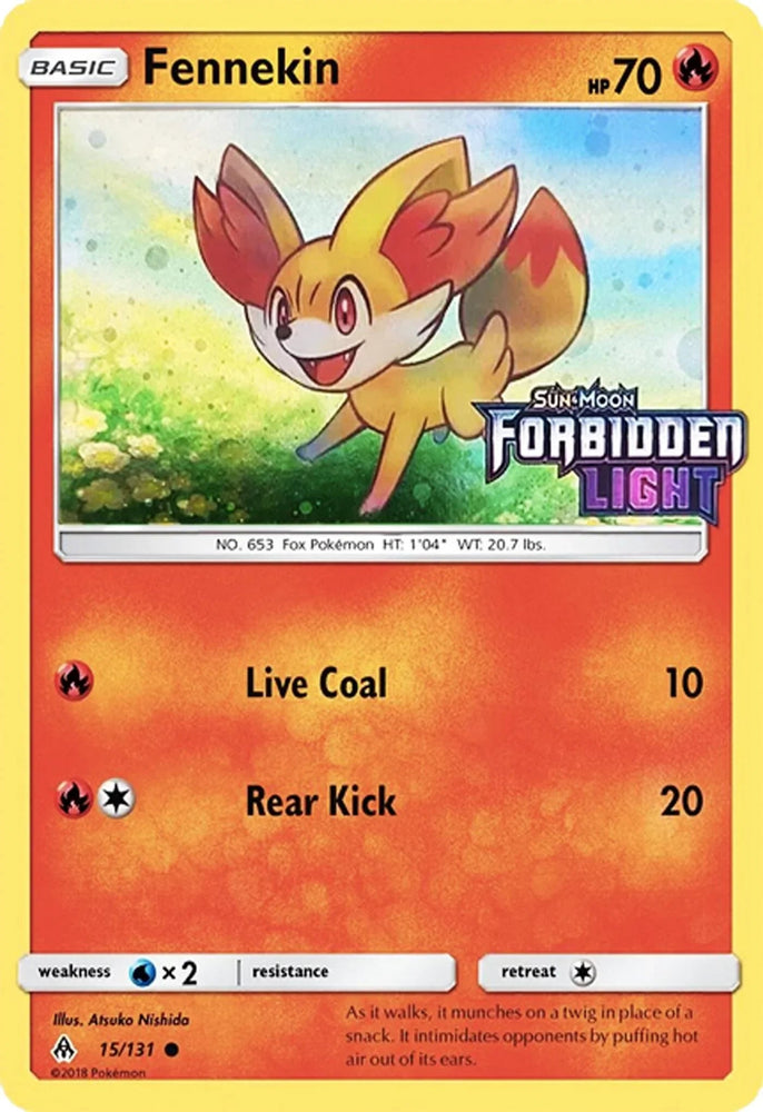 Fennekin (15/131) (Cosmos Holo) (Toys R' Us Promo) [Sun & Moon: Forbidden Light] (ONLINE ORDER ONLY)