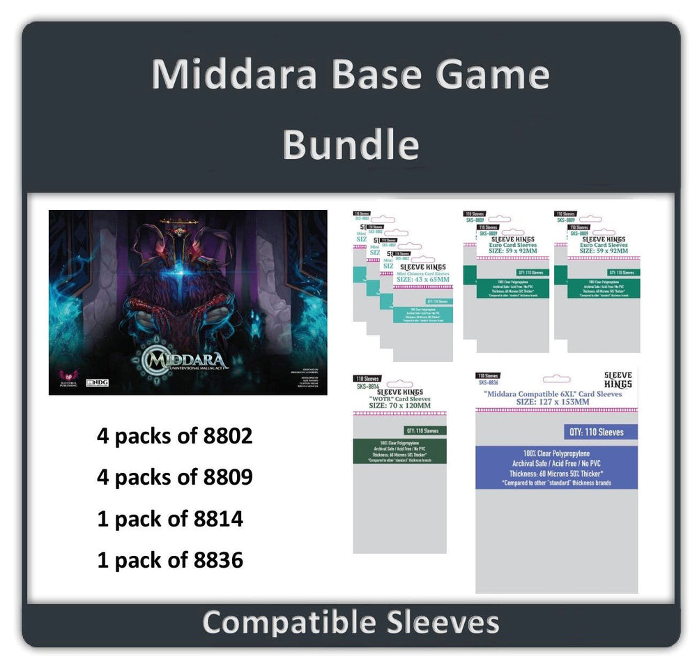 "Middara" Base Game Compatible Sleeve Bundle (8802 X 4 + 8809 X 4 + 8814 X 1 + 8836 X 1)) (ONLINE ORDER ONLY)