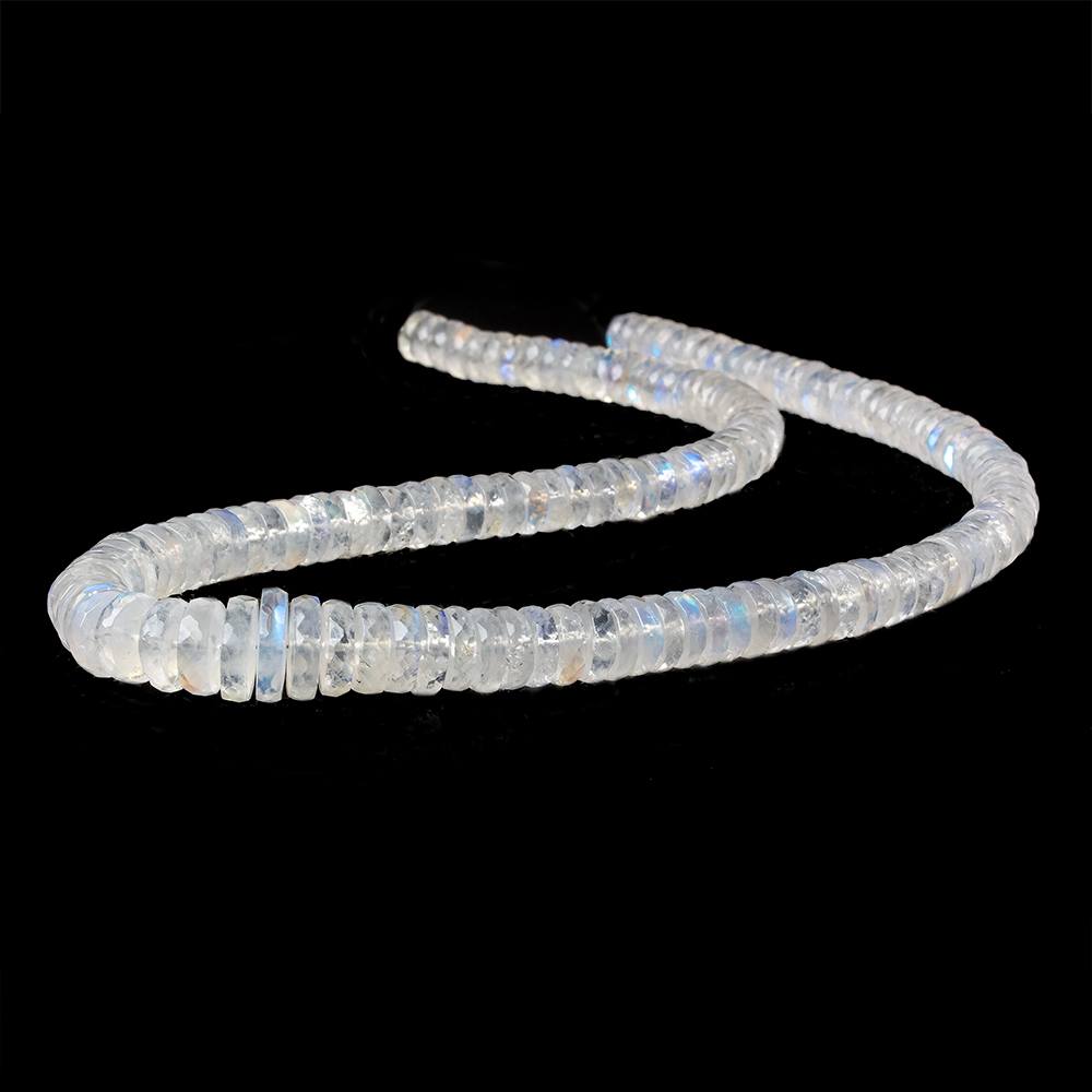 5.5mm - 10mm Rainbow Moonstone faceted heshi beads 14 inch 149 pieces AAA (ONLINE ORDER ONLY)