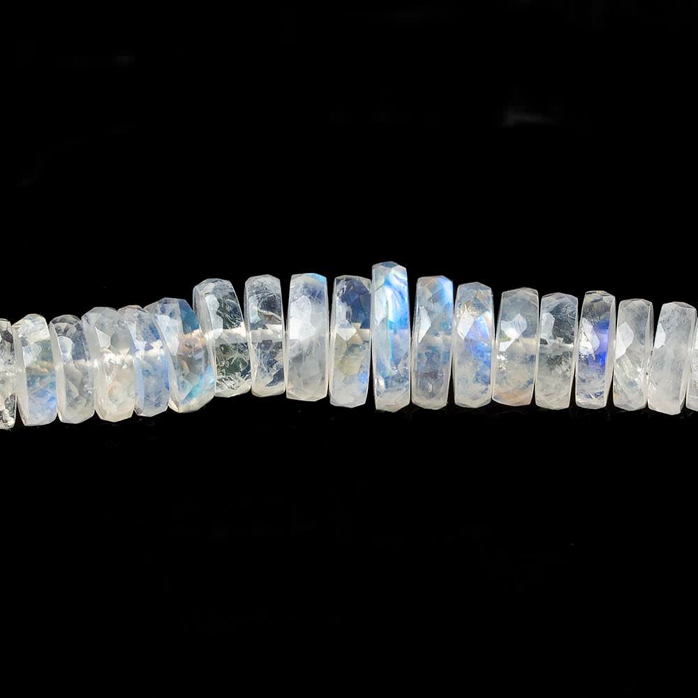 5.5mm - 10mm Rainbow Moonstone faceted heshi beads 14 inch 149 pieces AAA (ONLINE ORDER ONLY)