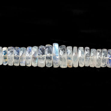 5.5mm - 9.5mm Rainbow Moonstone faceted heshi beads 14 inch 158 pieces AA (ONLINE ORDER ONLY)