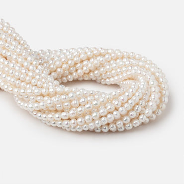 5.5mm Creamy White Ringed Baroque Freshwater Pearls 15 inch 68 Beads (ONLINE ORDER ONLY)