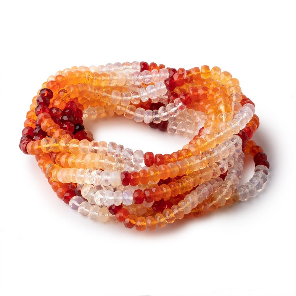 5.5mm Fire Opal Faceted Rondelle Beads 16 inch 115 pieces (ONLINE ORDER ONLY)