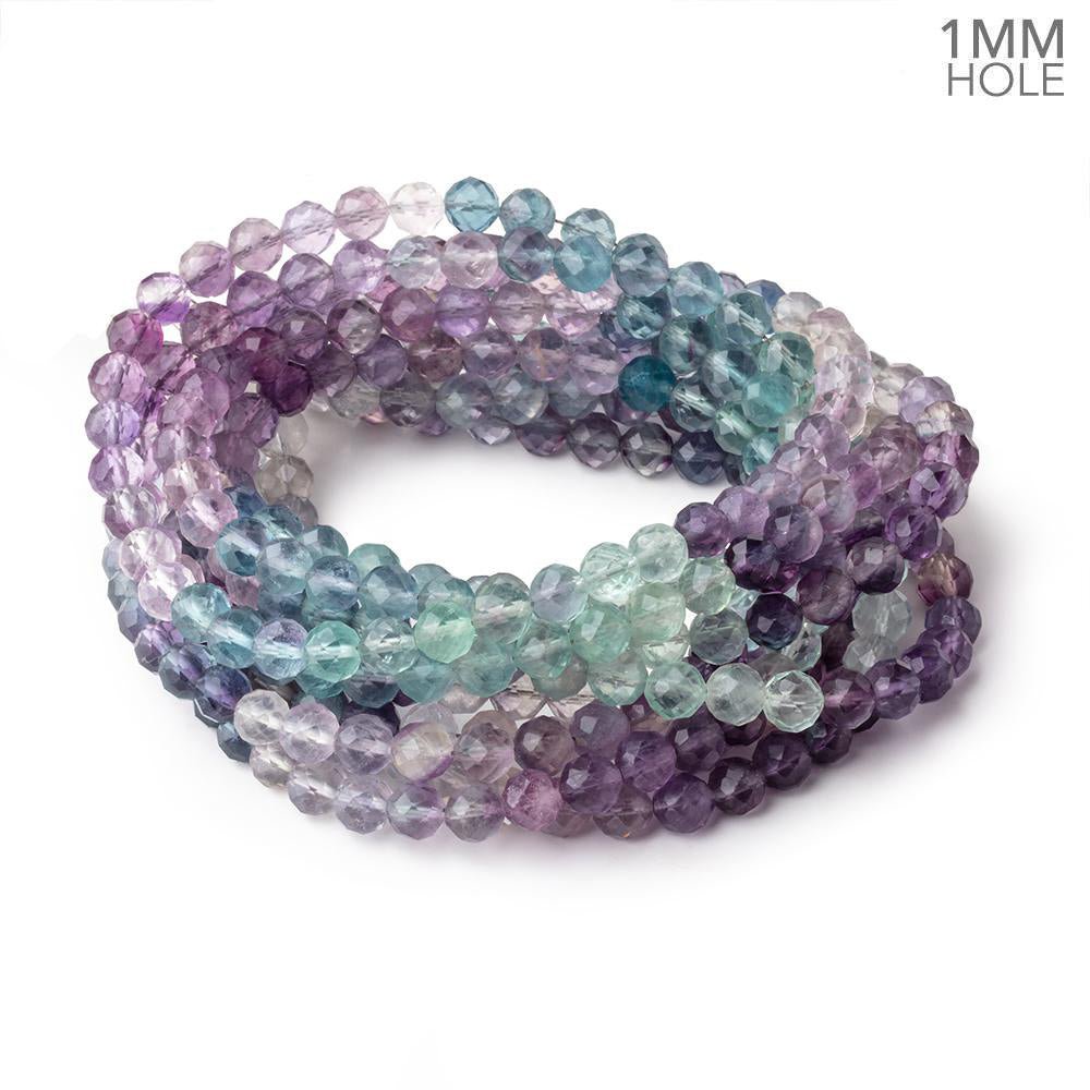 5.5mm Fluorite Faceted Round Beads 16 inch 75 pieces 1mm hole (ONLINE ORDER ONLY)