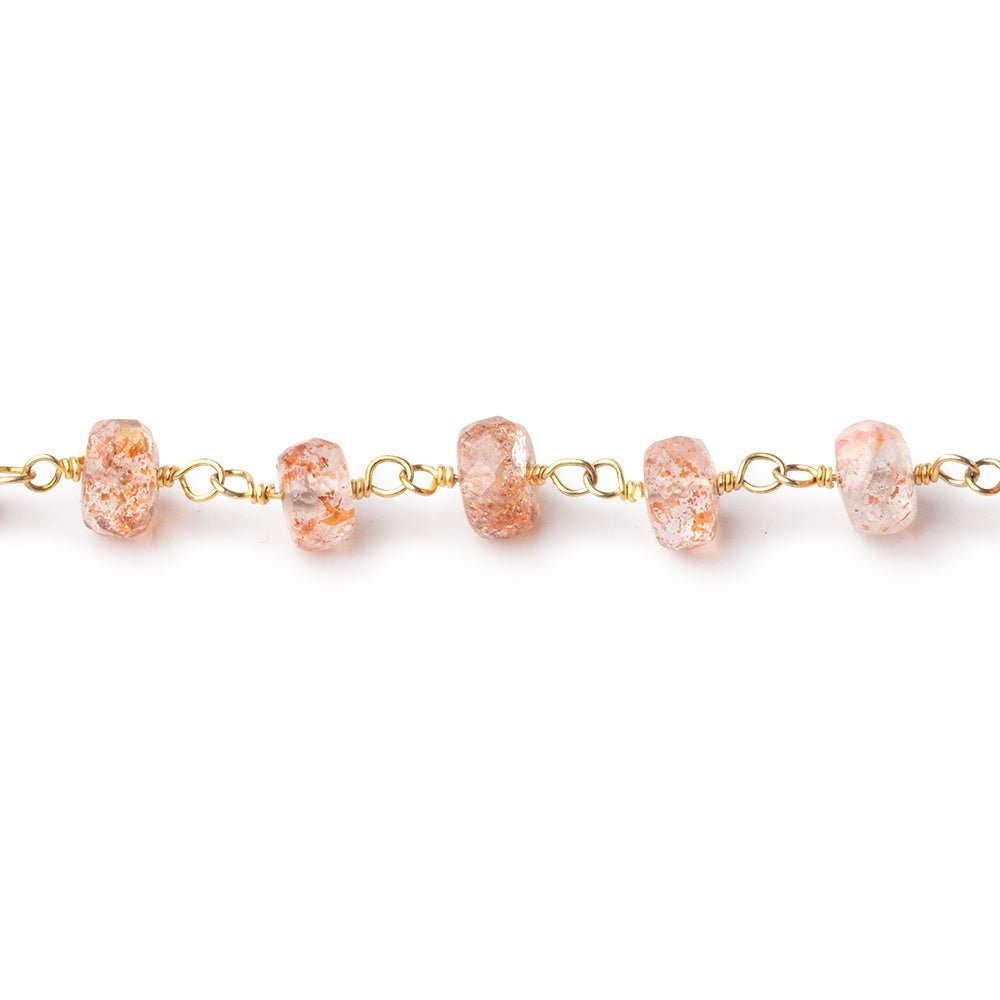 5.5mm Lepidocrocite Faceted Rondelles on Vermeil Chain (ONLINE ORDER ONLY)