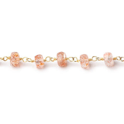 5.5mm Lepidocrocite Faceted Rondelles on Vermeil Chain (ONLINE ORDER ONLY)