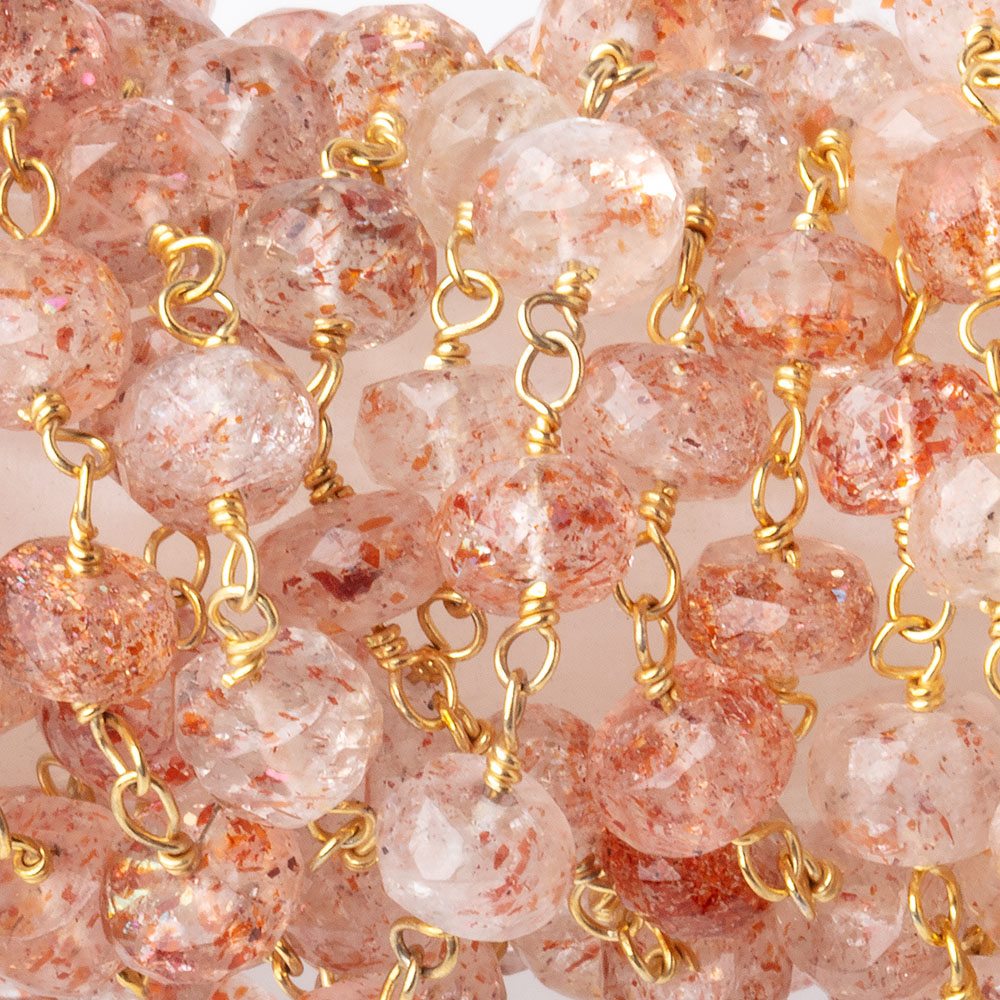 5.5mm Lepidocrocite Faceted Rondelles on Vermeil Chain (ONLINE ORDER ONLY)