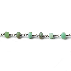 5.5mm Matte Chrysoprase rondelle Black Gold Chain by the foot 31 pieces (ONLINE ORDER ONLY)
