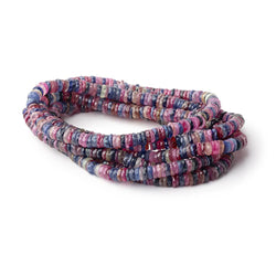 5.2mm Multi Color Madagascar Sapphire Faceted Heishi 16 inch 250 Beads AA (ONLINE ORDER ONLY)