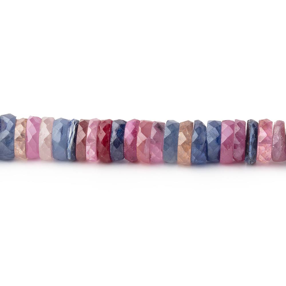 5.2mm Multi Color Madagascar Sapphire Faceted Heishi 16 inch 250 Beads AA (ONLINE ORDER ONLY)