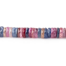 5.2mm Multi Color Madagascar Sapphire Faceted Heishi 16 inch 250 Beads AA (ONLINE ORDER ONLY)