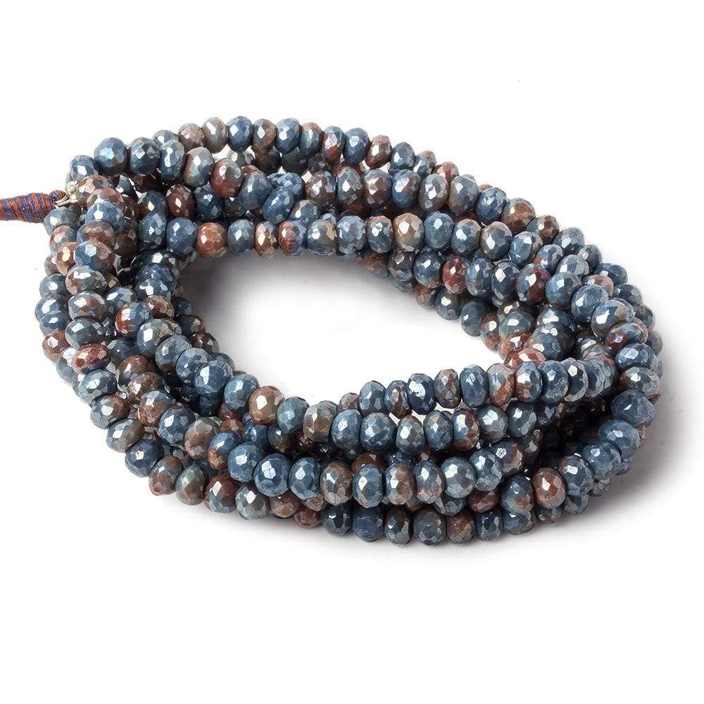 5.5mm Mystic Ferrous Blue Quartz faceted rondelle beads 16 inch 98 pieces (ONLINE ORDER ONLY)