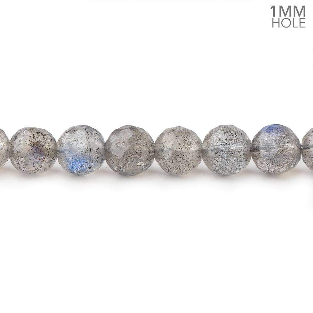 5.5mm Neon Blue flash Labradorite Faceted Rounds 18 inch 88 pieces 1mm Hole (ONLINE ORDER ONLY)