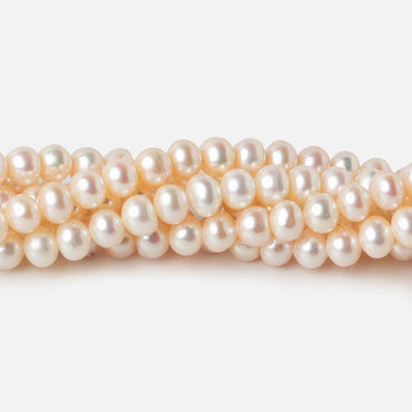 5.5x4mm Cream Side Drilled Off Round Freshwater Pearls 15 inch 85 pieces (ONLINE ORDER ONLY)