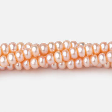 5.5mm Peach Button Freshwater Pearl Beads 15.5 inch 106 pieces (ONLINE ORDER ONLY)