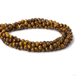 5.5mm Tiger's Eye Faceted Round Beads 14 inch 65 pieces (ONLINE ORDER ONLY)