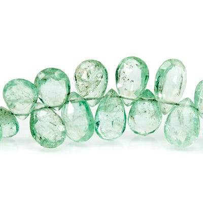 5.5x4-8x5mm Emerald Faceted Pear Beads 8 inch 70 pieces AA (ONLINE ORDER ONLY)