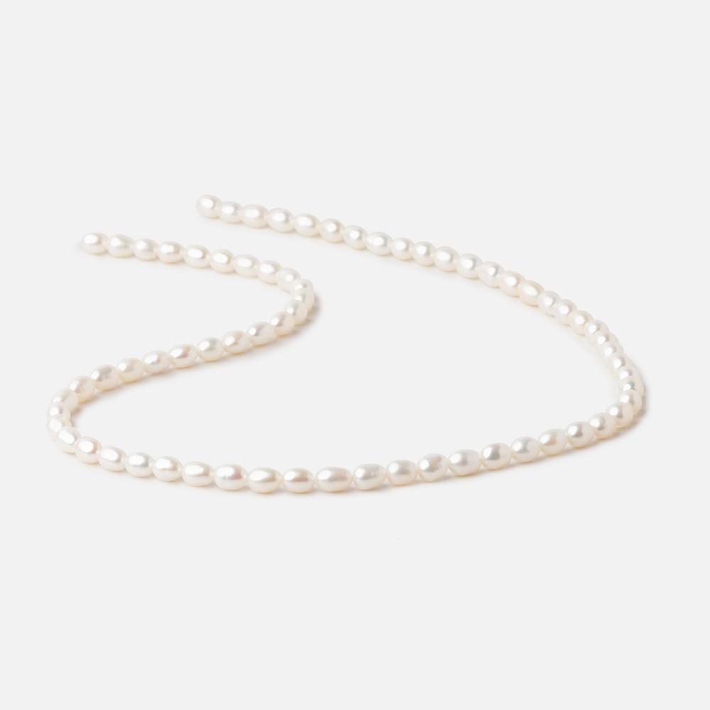 5.5x4mm Off White Oval Freshwater Pearl Beads 15.5 inch 69 pieces (ONLINE ORDER ONLY)