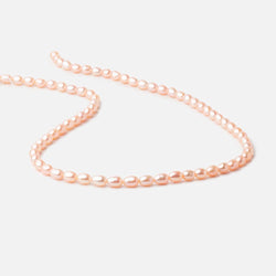 5.5x4mm Peach Straight Drill Oval Freshwater Pearl beads 15 inch 66 pieces (ONLINE ORDER ONLY)