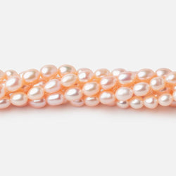 5.5x4mm Peach Straight Drill Oval Freshwater Pearl beads 15 inch 66 pieces (ONLINE ORDER ONLY)