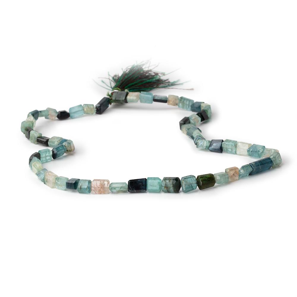 5.5x5-12x6mm Indicolite Tourmaline Faceted Rectangles 16 inch 57 Beads (ONLINE ORDER ONLY)