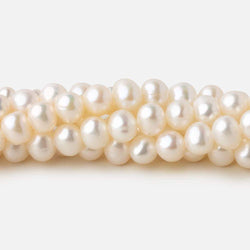 5-5.5mm Off White side drilled Off Round freshwater pearls 15 inch 78 pieces A (ONLINE ORDER ONLY)