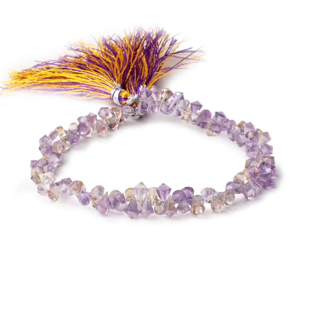 5.5x5-8.5x5mm Ametrine top drilled faceted pendulum beads 8.5 inch 110 pieces (ONLINE ORDER ONLY)