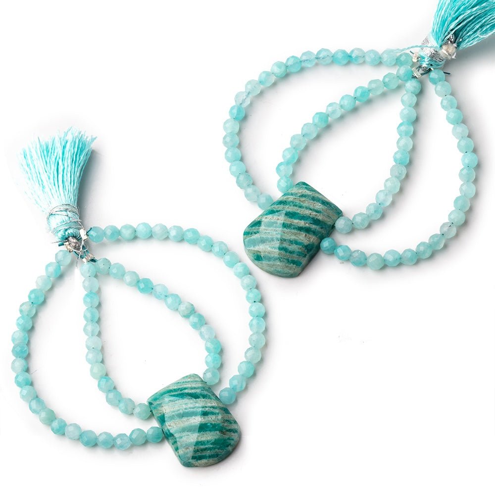 55x55mm Russian Amazonite Fancy Focal Beads Sold as a Set of 2 (ONLINE ORDER ONLY)