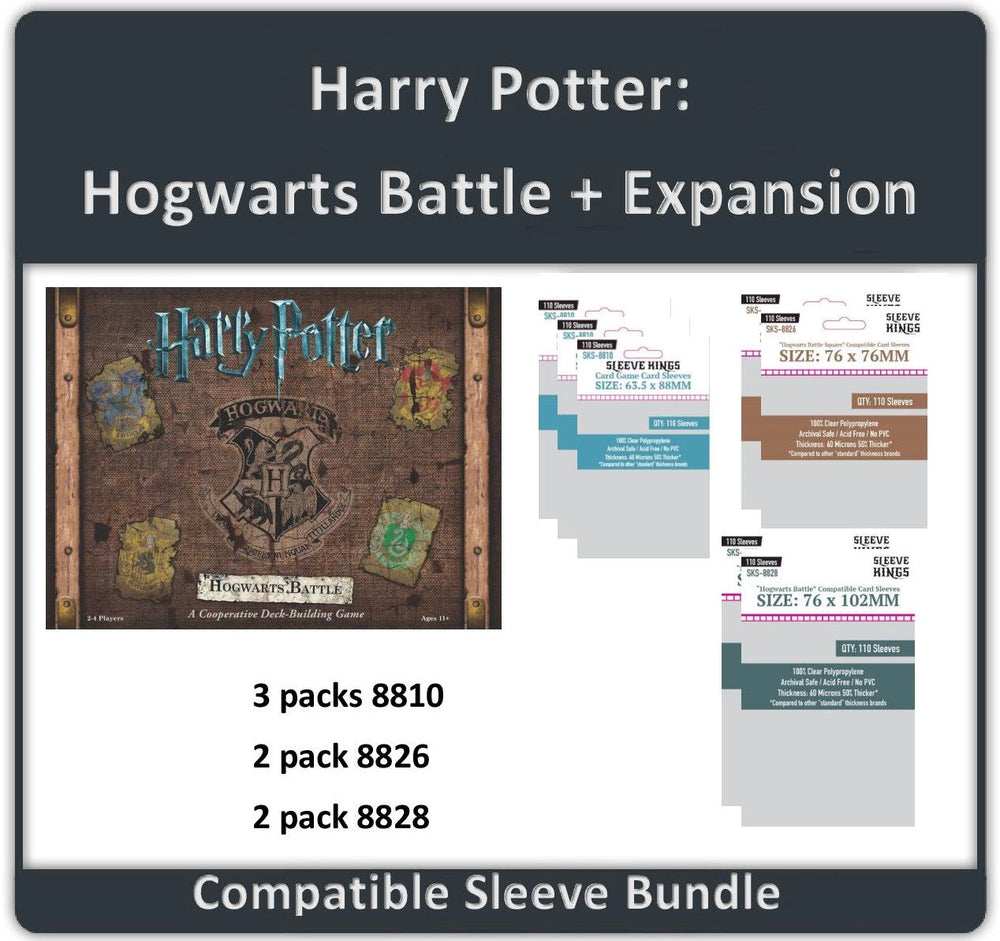 "Harry Potter: Hogwarts Battle" + Expansion Compatible Sleeve Bundle (8810 X 3 + 8826 X 2 + 8828 X 2) (ONLINE ORDER ONLY)