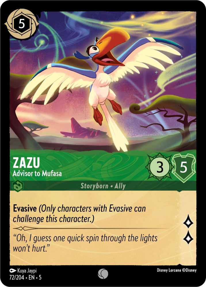 Zazu - Advisor to Mufasa (72/204) [Shimmering Skies] (ONLINE ORDER ONLY)