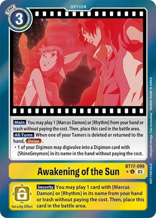 Awakening of the Sun [BT17-099] (Secret Crisis: Movie Memorial Pack) [Secret Crisis] (ONLINE ORDER ONLY)