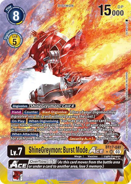 ShineGreymon: Burst Mode ACE [BT17-041] (Alternate Art) [Secret Crisis] (ONLINE ORDER ONLY)