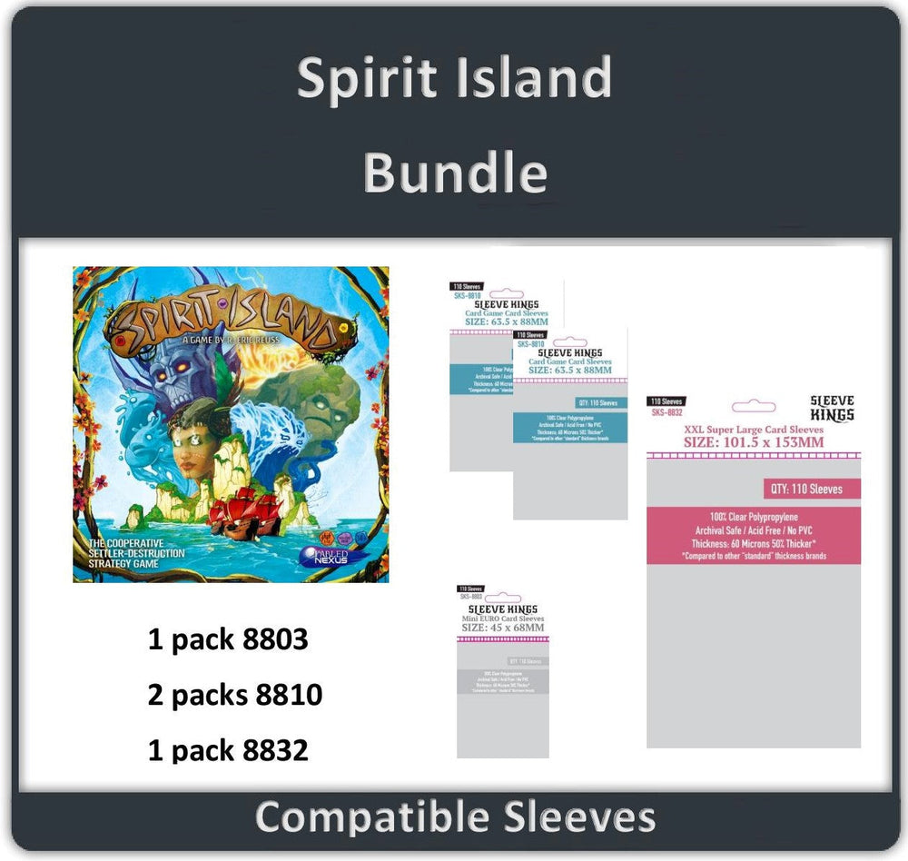 "Spirit Island" Compatible Sleeve Bundle (8803 X 1 + 8810 X 2 + 8832 X 1) (ONLINE ORDER ONLY)