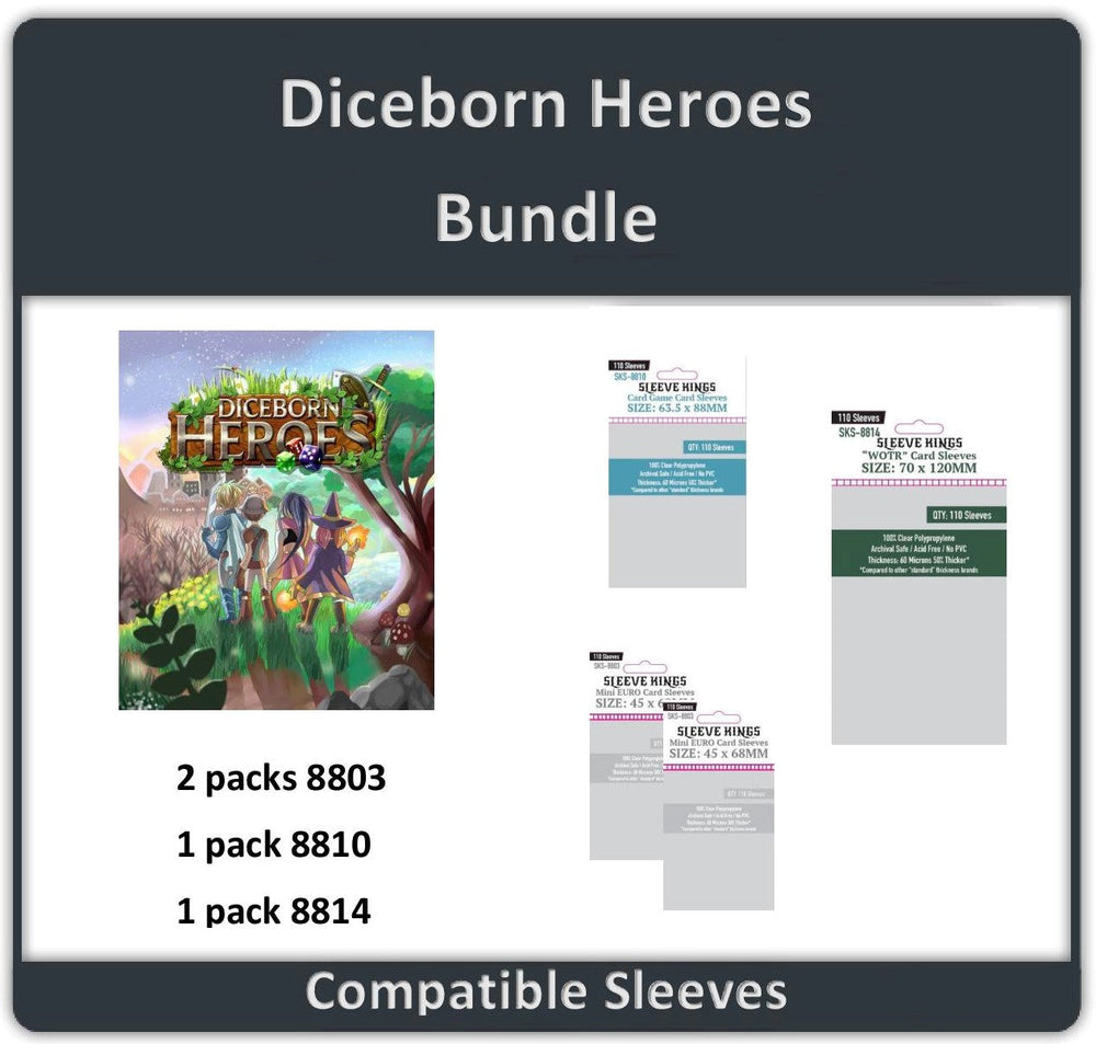 "Diceborn Heroes" Compatible Card Sleeve Bundle (8803 X 2 + 8810 X 1 + 8814 X 1) (ONLINE ORDER ONLY)