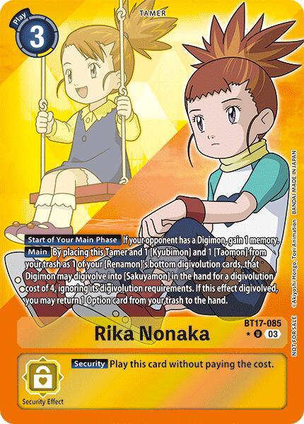 Rika Nonaka [BT17-085] (Box Promotion Pack: Secret Crisis) [Secret Crisis] (ONLINE ORDER ONLY)