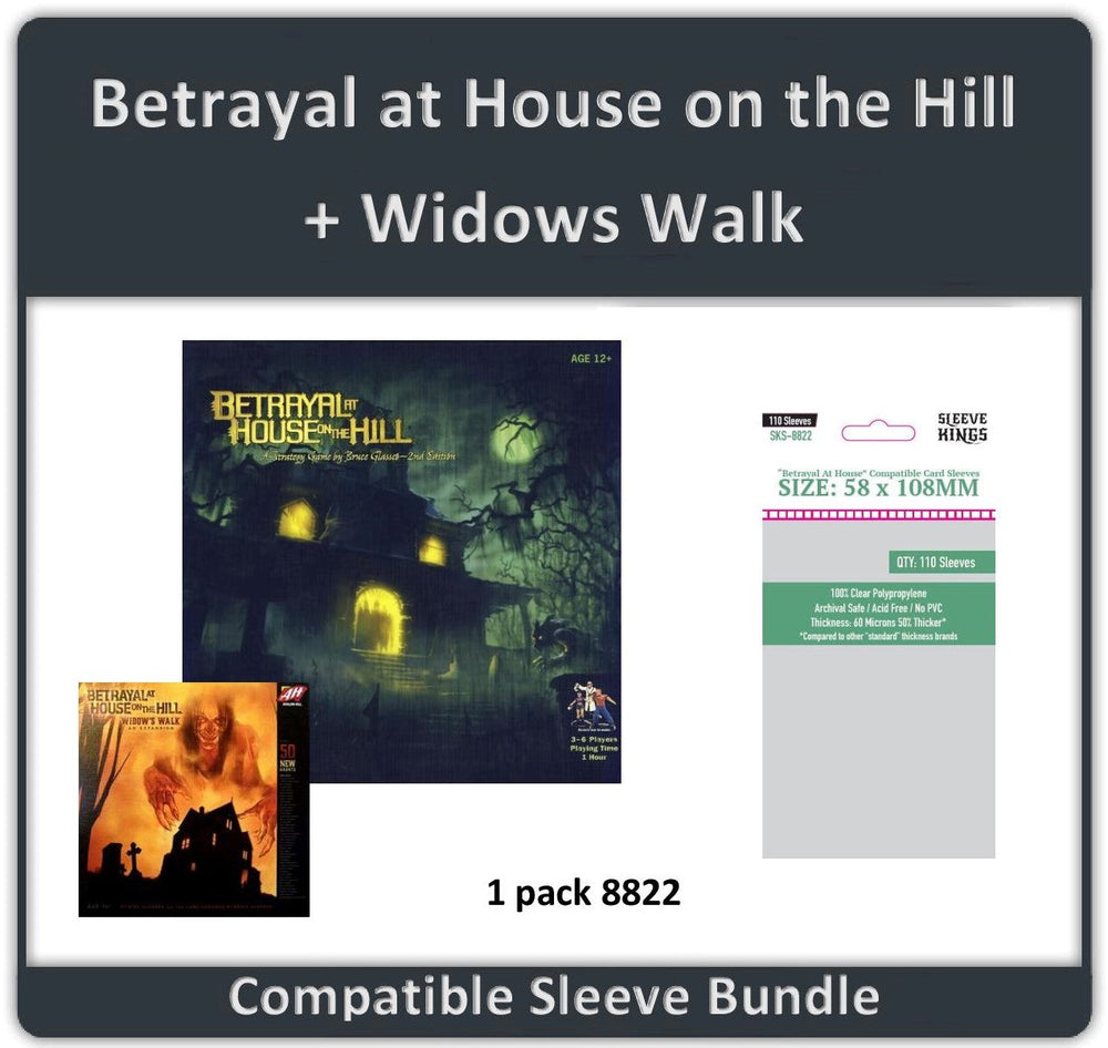 "Betrayal At House On The Hill +Widows Walk" 1st & 2nd Edition Compatible Sleeve Bundle (8822 X 1) (ONLINE ORDER ONLY)