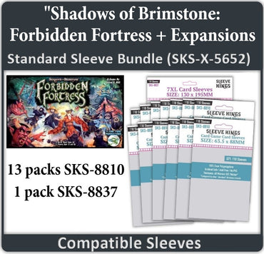"Shadows of Brimstone: Forbidden Fortress" + All Expansions Compatible Sleeve Bundle (8810 X 13 +8837 X1) (ONLINE ORDER ONLY)