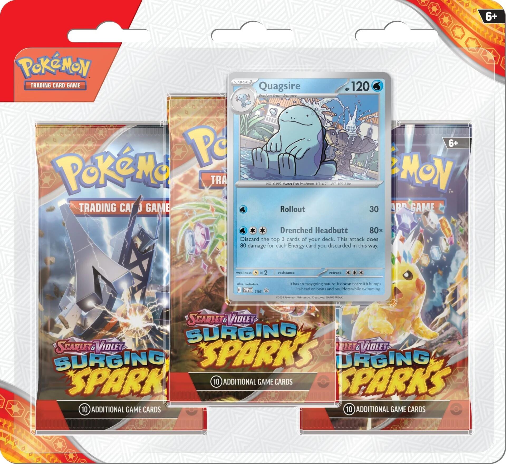 Surging Sparks 3 Pack Blisters [Quagsire] (ONLINE ORDER ONLY)
