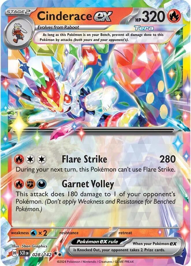 Cinderace ex (028/142) [Scarlet & Violet: Stellar Crown] (Online Only)