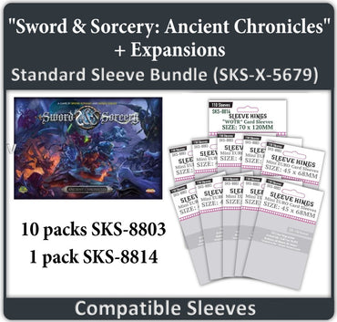 "Sword & Sorcery: Ancient Chronicles" + Expansions Compatible Sleeve Bundle (8803 X 10 + 8814 X 1) (ONLINE ORDER ONLY)