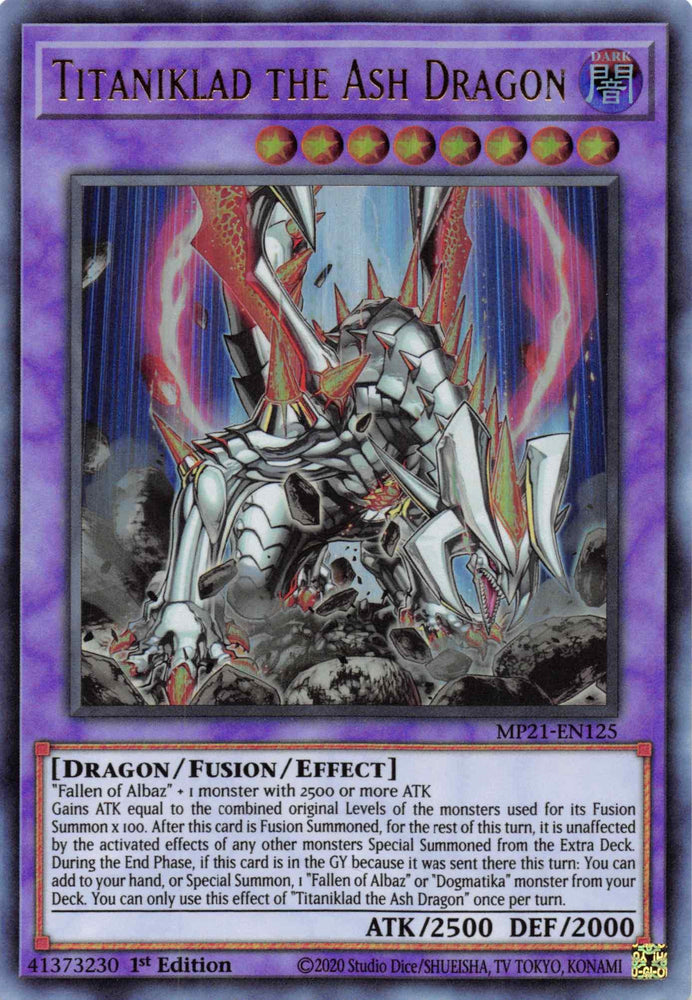 Titaniklad the Ash Dragon [MP21-EN125] Ultra Rare (ONLINE ORDER ONLY)