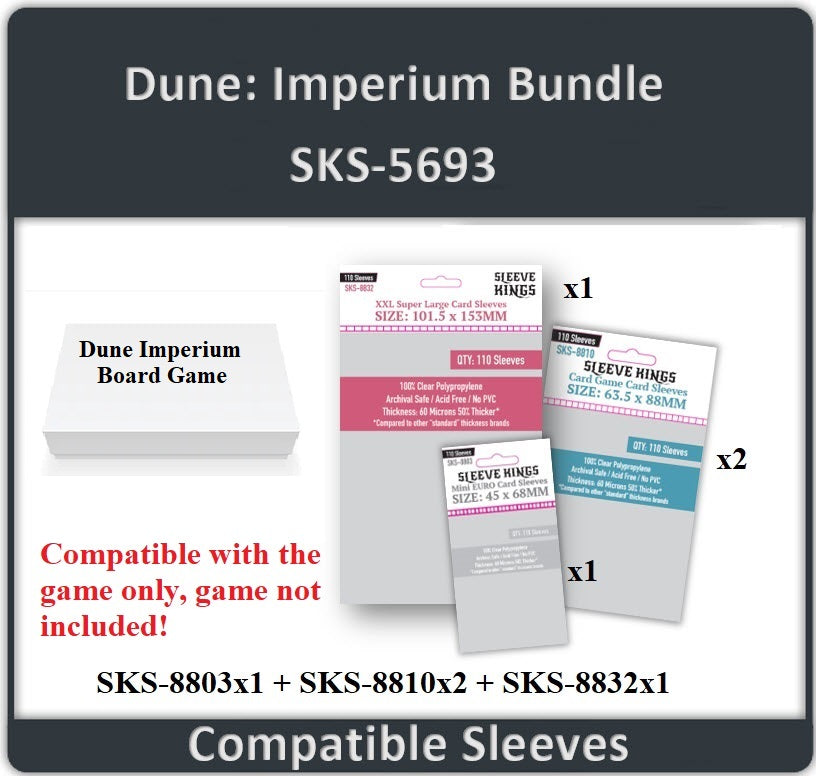 "Dune: Imperium" Compatible Sleeve Bundle (8803 X 1 + 8810 X 2 + 8832 X 1 -TRIM) (ONLINE ORDER ONLY)