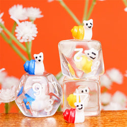 7-Color Snail Dice | Clear RPG 7-Dice Set w/ Colorful Snails Inside (Online Only)